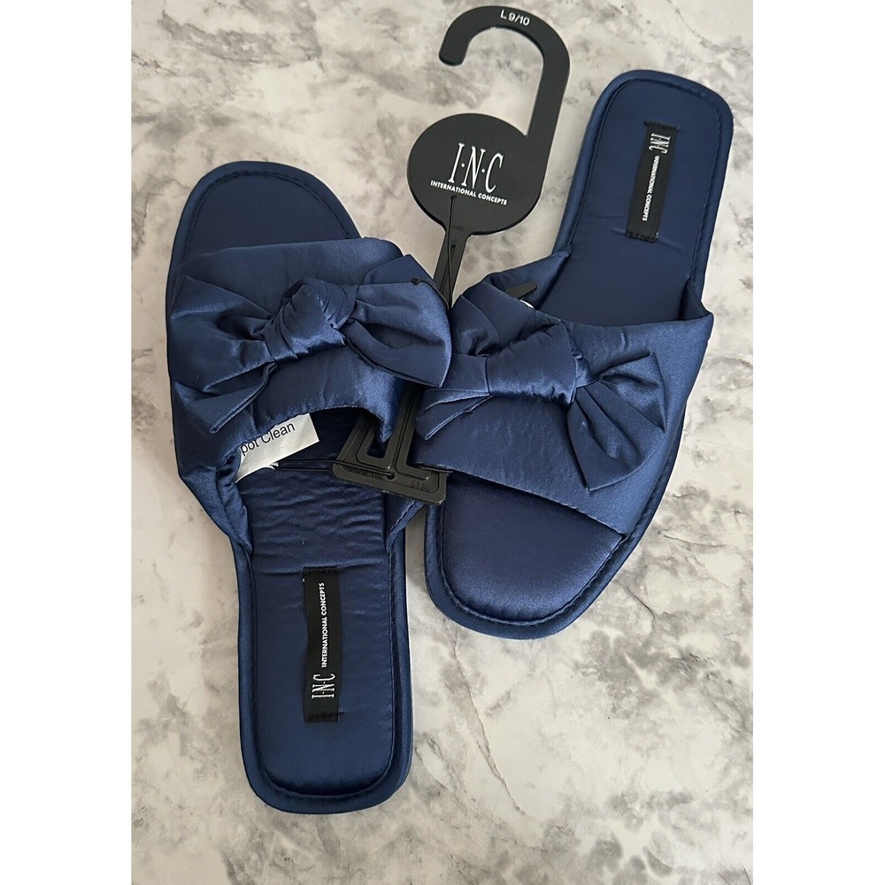 INC Blue Slipper Bow Womens 9-10 New With Tags